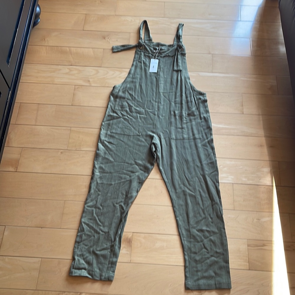 Vanilla Bay, Linen jumpsuit, Army Green, size Small